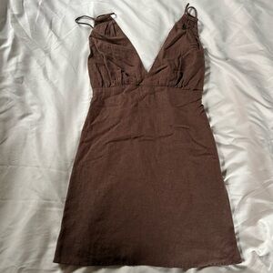 Abercrombie Lined Linen Strappy Romper